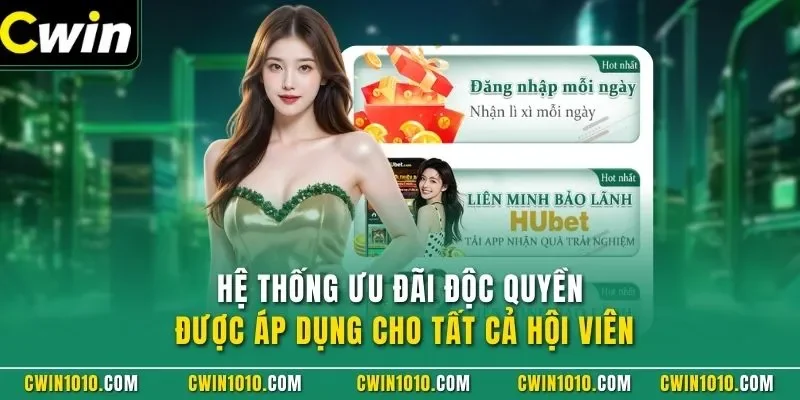 Hệ thống ưu đãi độc quyền được áp dụng cho tất cả hội viên