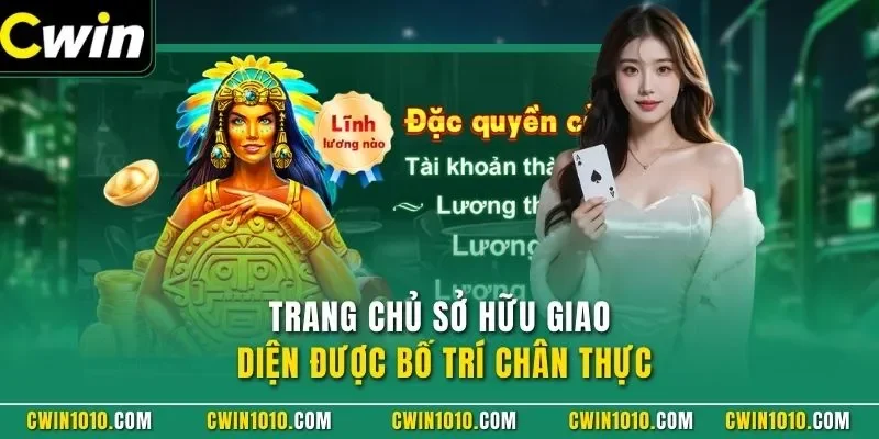 Trang chủ CWIN sở hữu giao diện được bố trí chân thực